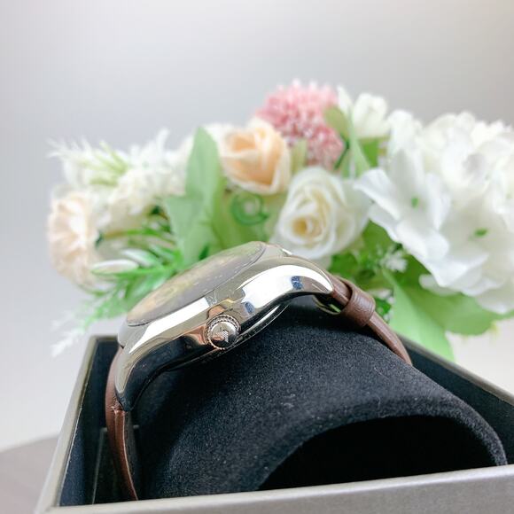 Emporio Armani AR60017 Automatic Brown Leather Watch - Picture 6 of 7